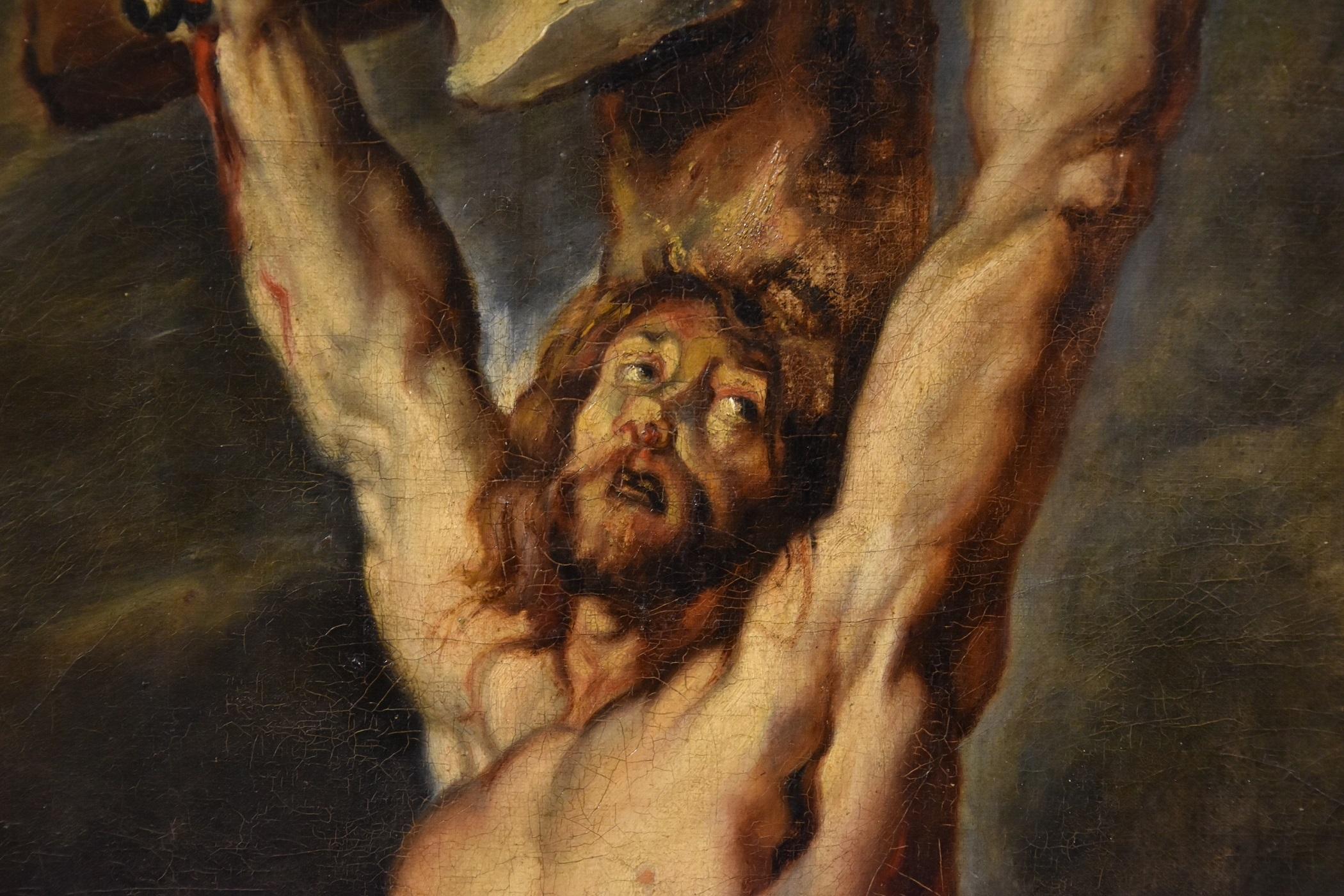 Christ Crucified Rubens Paint Oil on canvas Old master 17th Century Religious For Sale 2