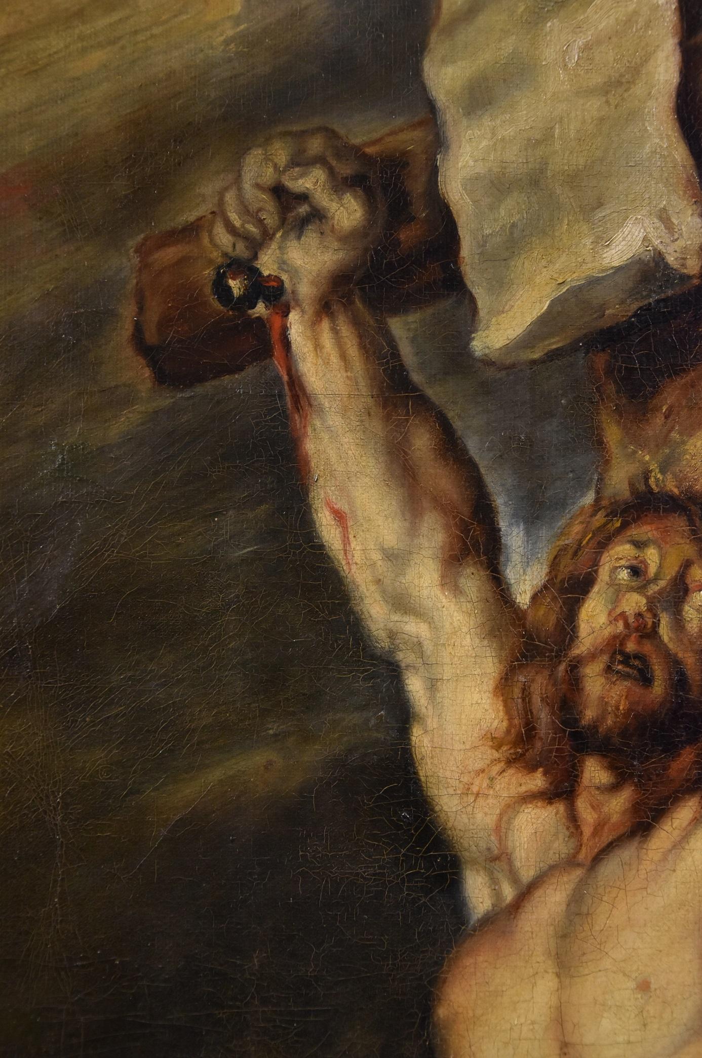 Christ Crucified Rubens Paint Oil on canvas Old master 17th Century Religious For Sale 3