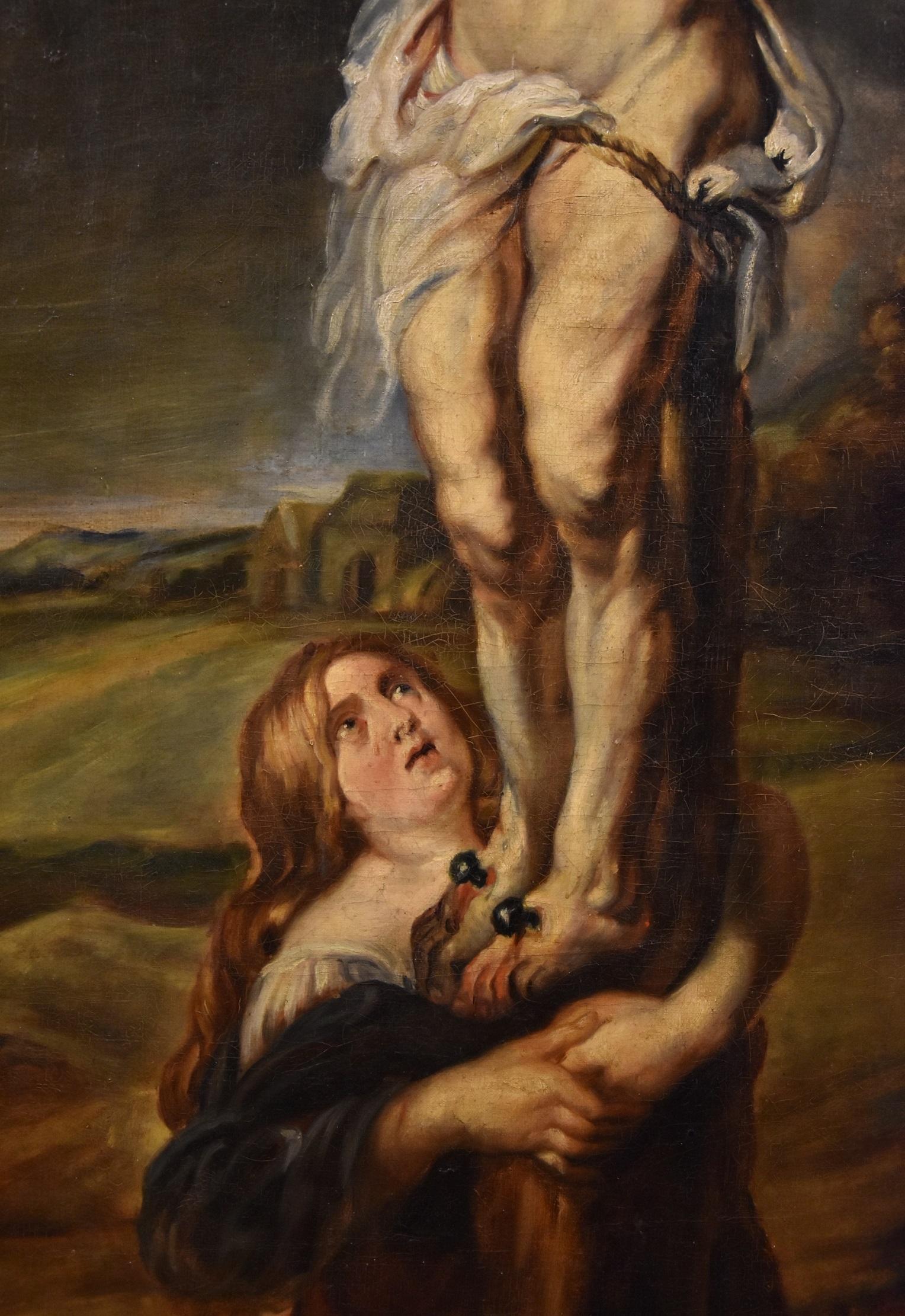 Christ crucifié Rubens Peinture Huile sur toile Vieux maître 17e siècle Religieux 8