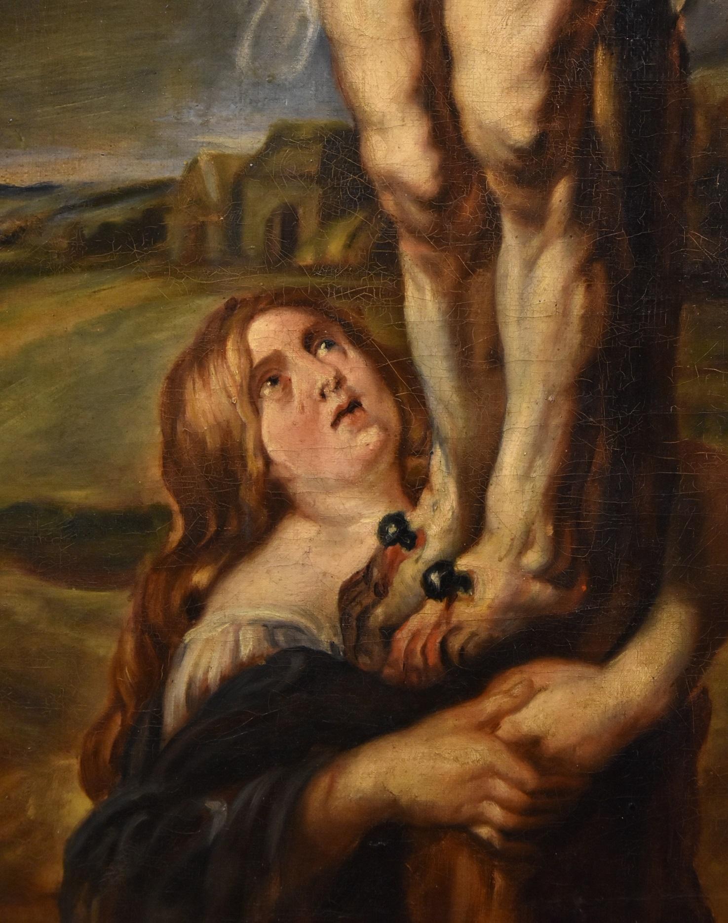 Christ crucifié Rubens Peinture Huile sur toile Vieux maître 17e siècle Religieux 9
