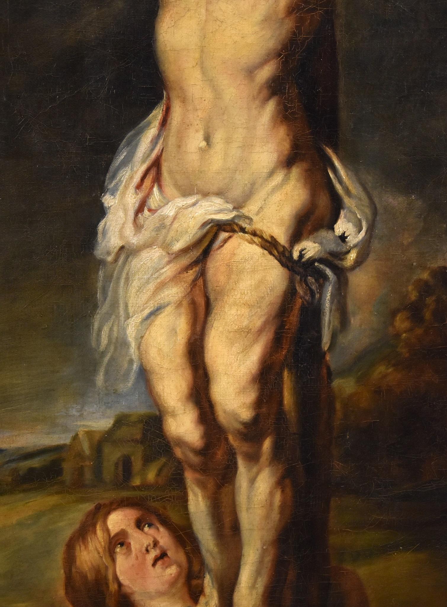 Christ crucifié Rubens Peinture Huile sur toile Vieux maître 17e siècle Religieux 1