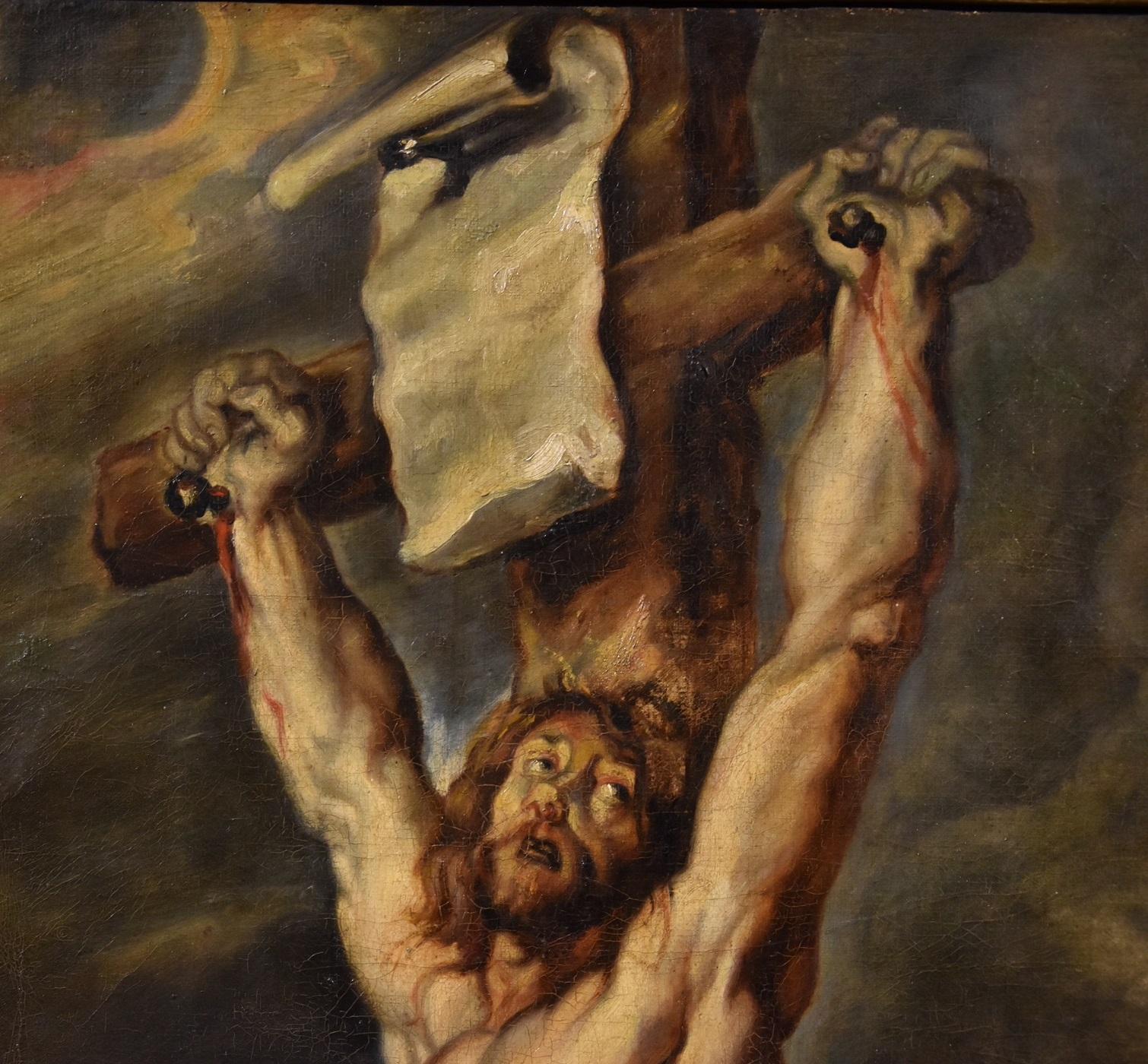 Christ Crucified Rubens Paint Oil on canvas Old master 17th Century Religious For Sale 1
