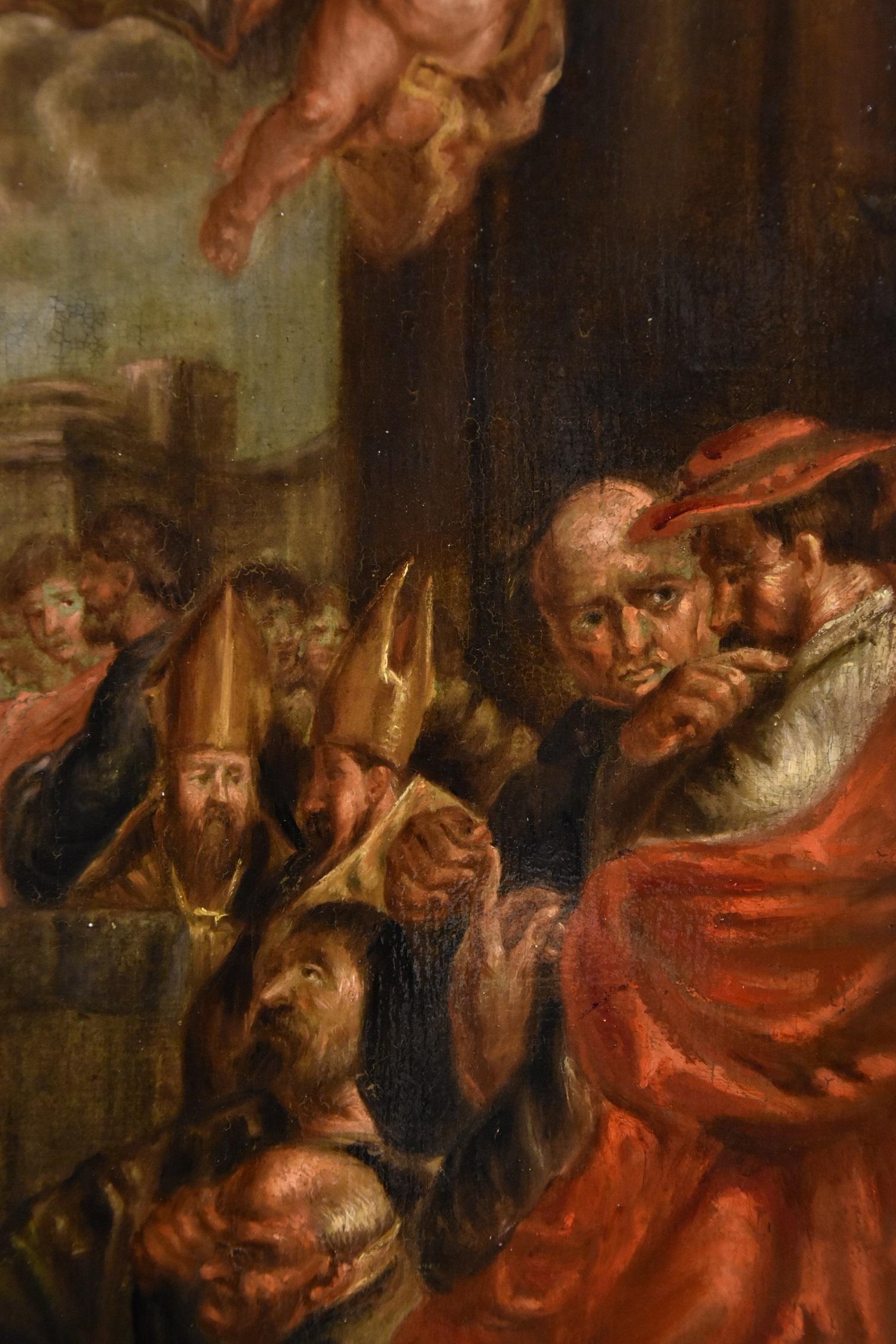Dispute On The Eucharist Rubens Paint Old master Oil on table 17th Century Italy 5