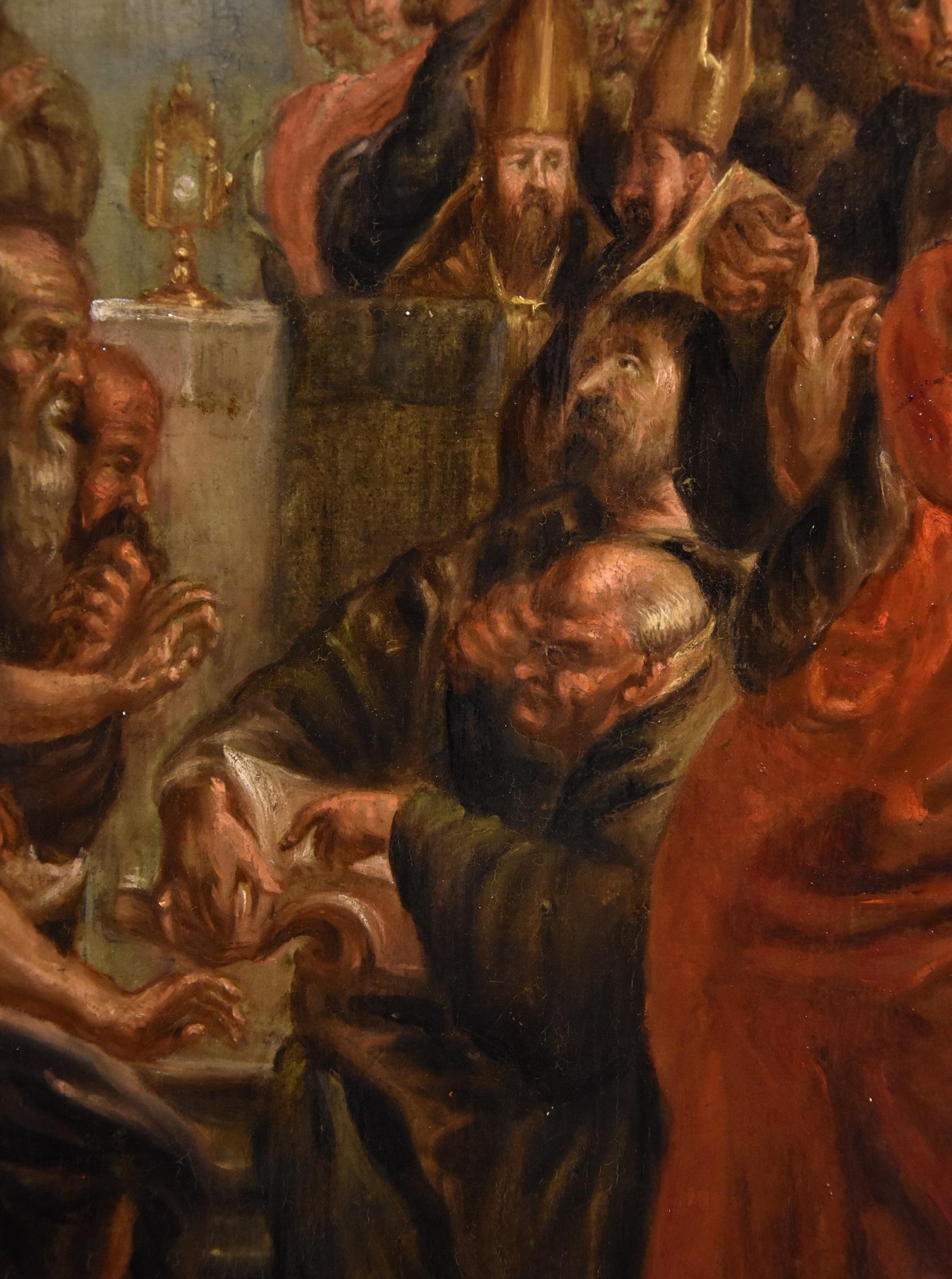 Dispute On The Eucharist Rubens Paint Old master Oil on table 17th Century Italy 9