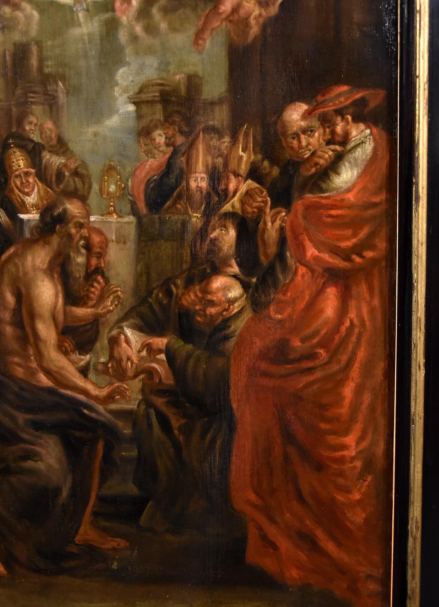 Dispute On The Eucharist Rubens Paint Old master Oil on table 17th Century Italy 2