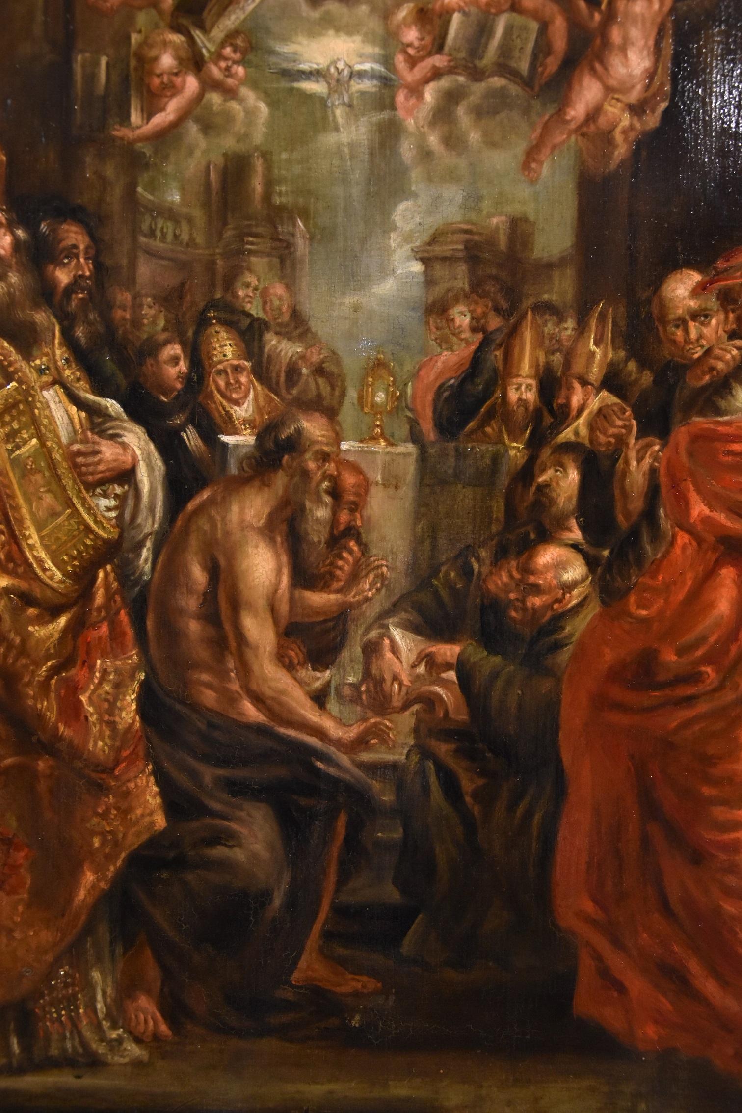 Dispute On The Eucharist Rubens Paint Old master Oil on table 17th Century Italy 3