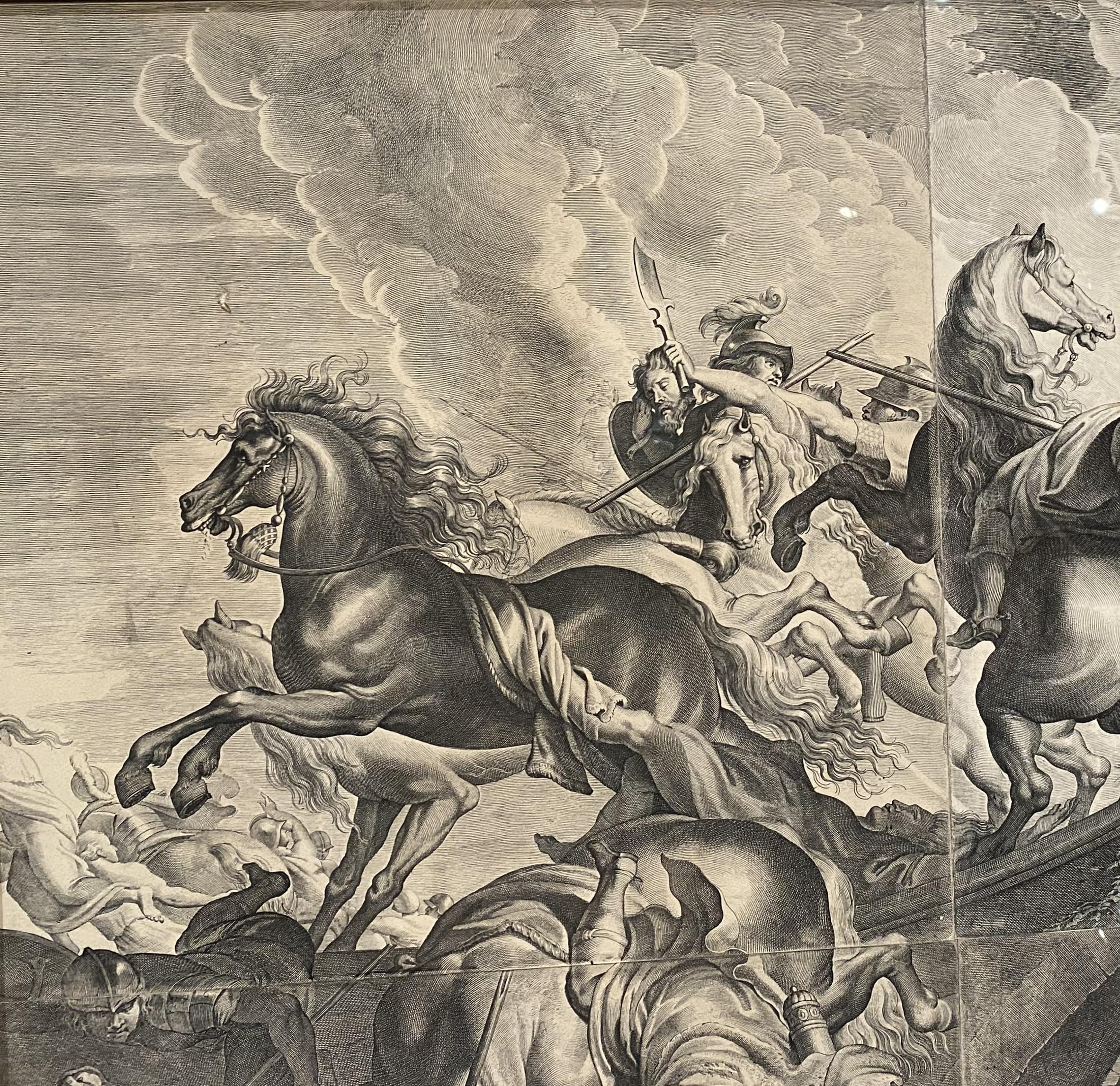 Belgian Peter Paul Rubens Six Plate Engraving, The Battle of the Amazons For Sale