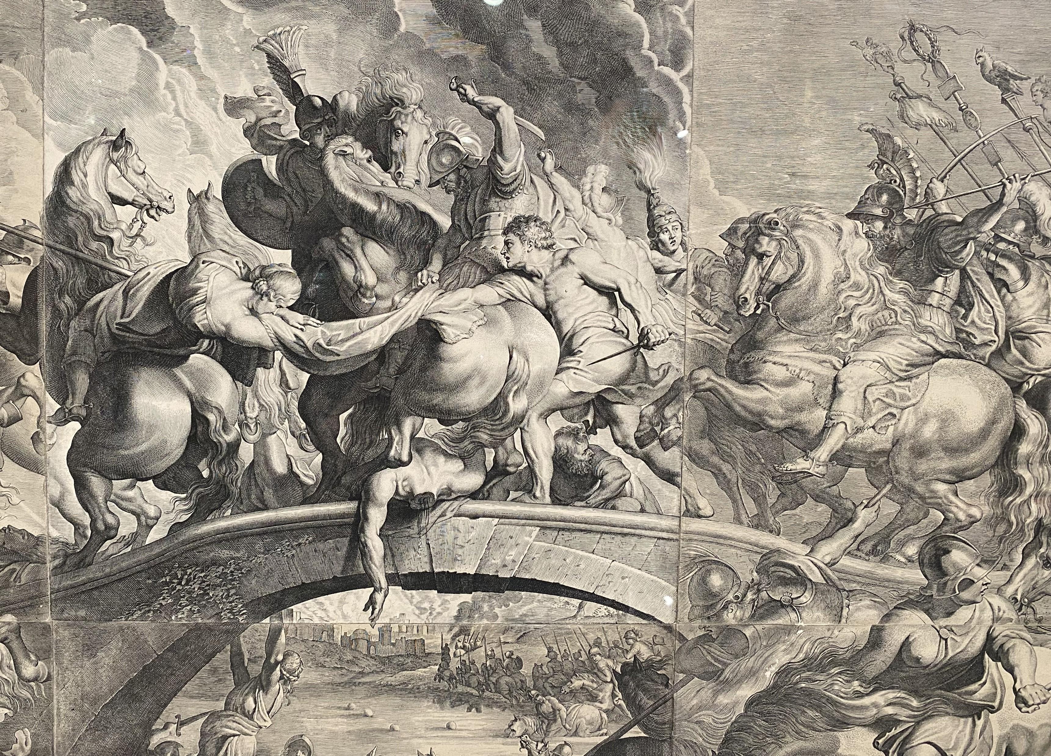 18th Century and Earlier Peter Paul Rubens Six Plate Engraving, The Battle of the Amazons For Sale