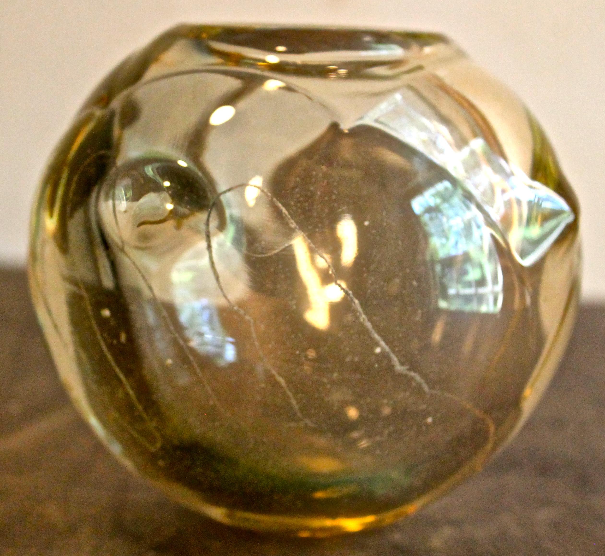 American Craftsman Peter Pellettieri 1980 Glass Bowl American Art Glass For Sale