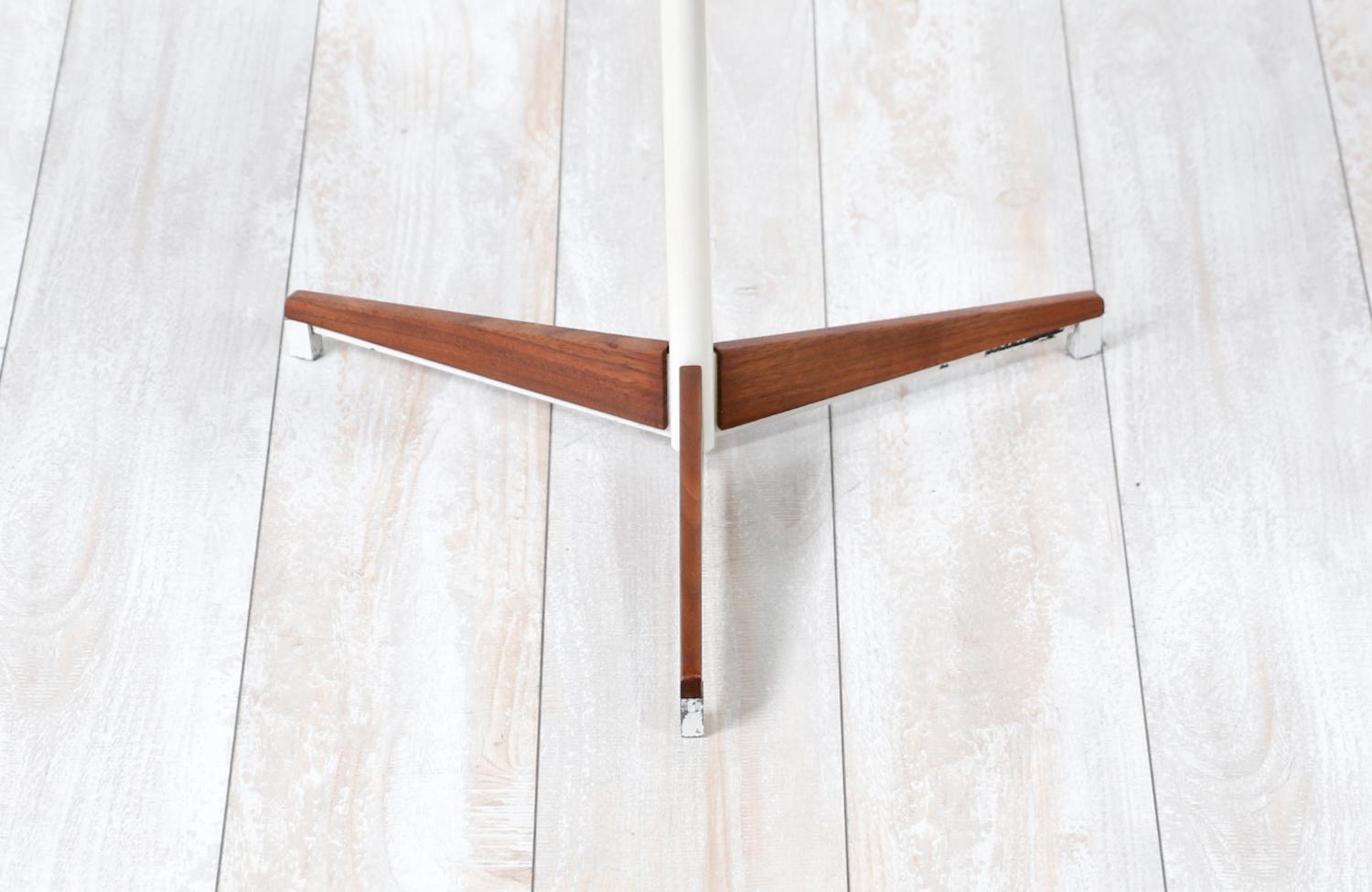 Peter Pepper Products Adjustable Tripod Walnut & Resin Side Table In Excellent Condition For Sale In Los Angeles, CA