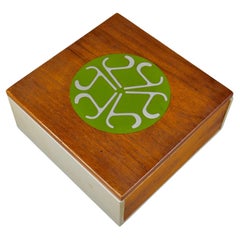 Peter Pepper Products Geometrics Walnut 
Aluminum Cache Trinket Box