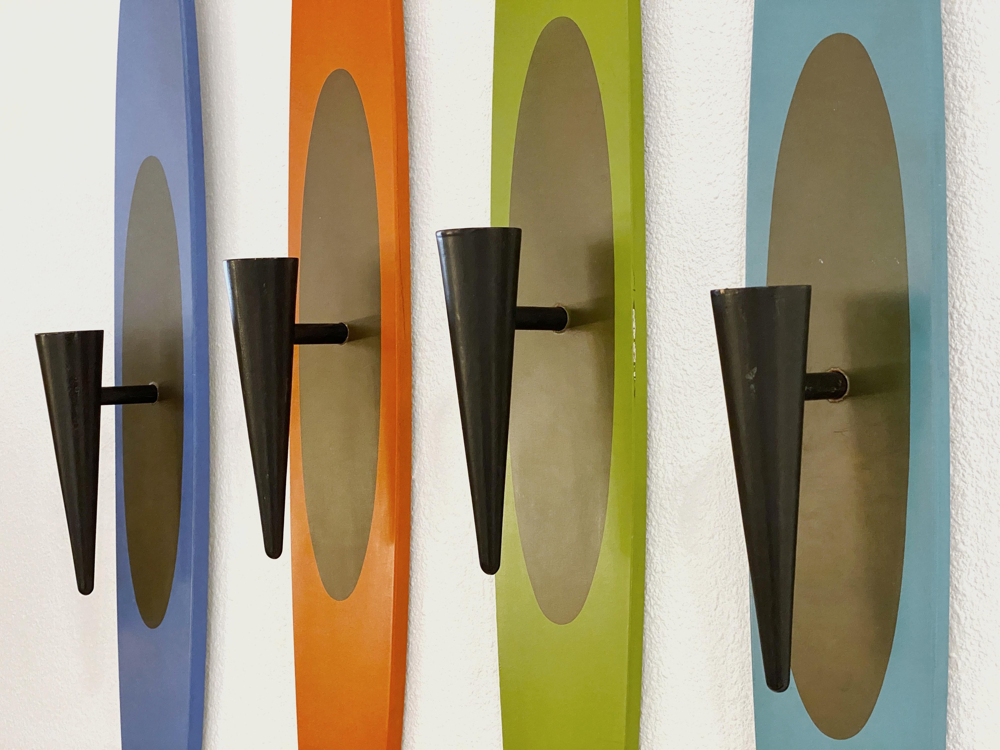 Mid-Century Modern Peter Pepper Products Palos Verdes California Surfboard Candle Holders ca 1950s For Sale