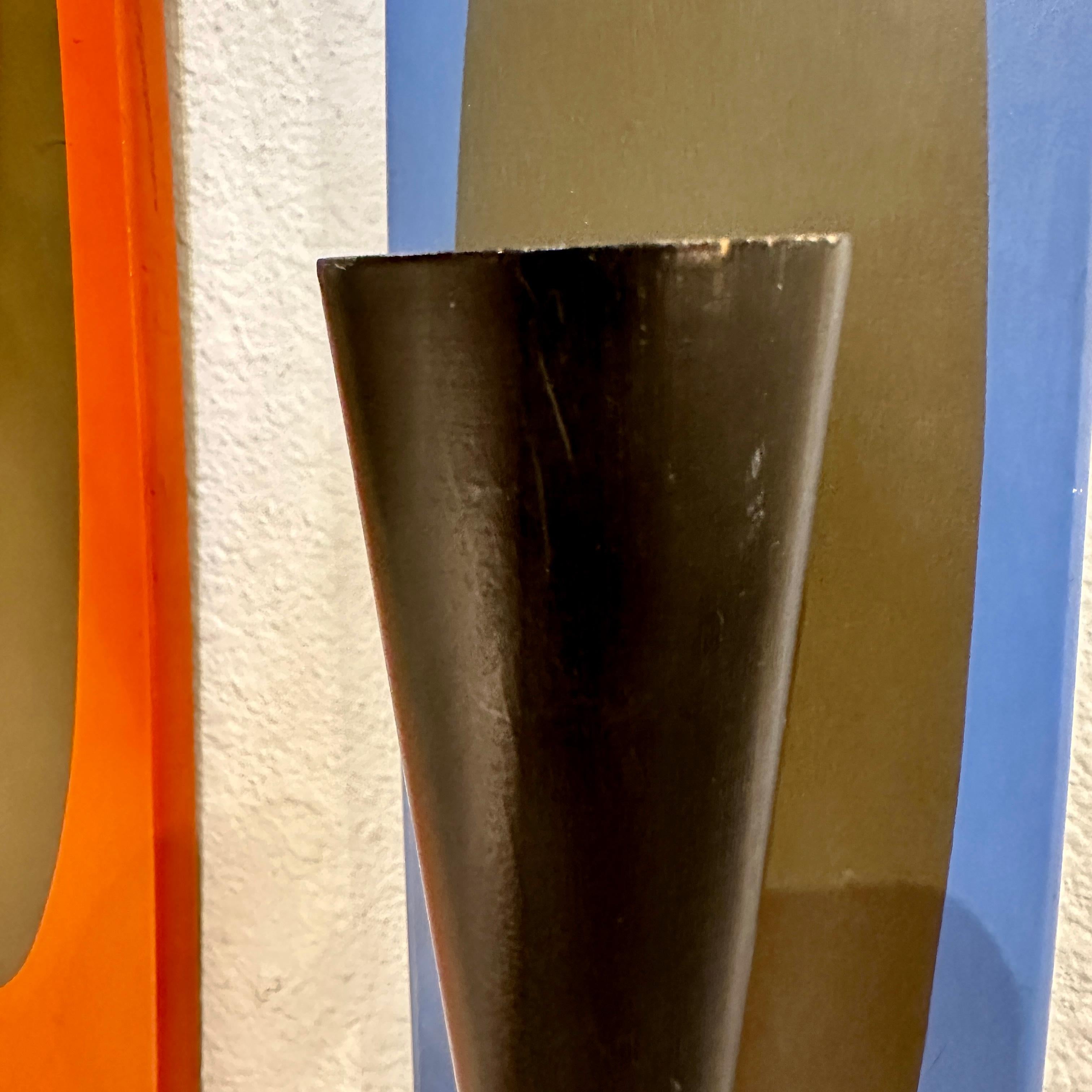 Painted Peter Pepper Products Palos Verdes California Surfboard Candle Holders ca 1950s For Sale
