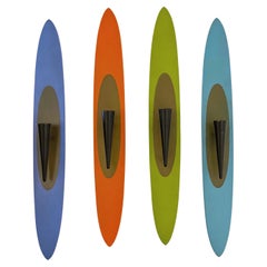 Peter Pepper Products Palos Verdes California Portacandele a forma di tavola da surf, 1950 ca.