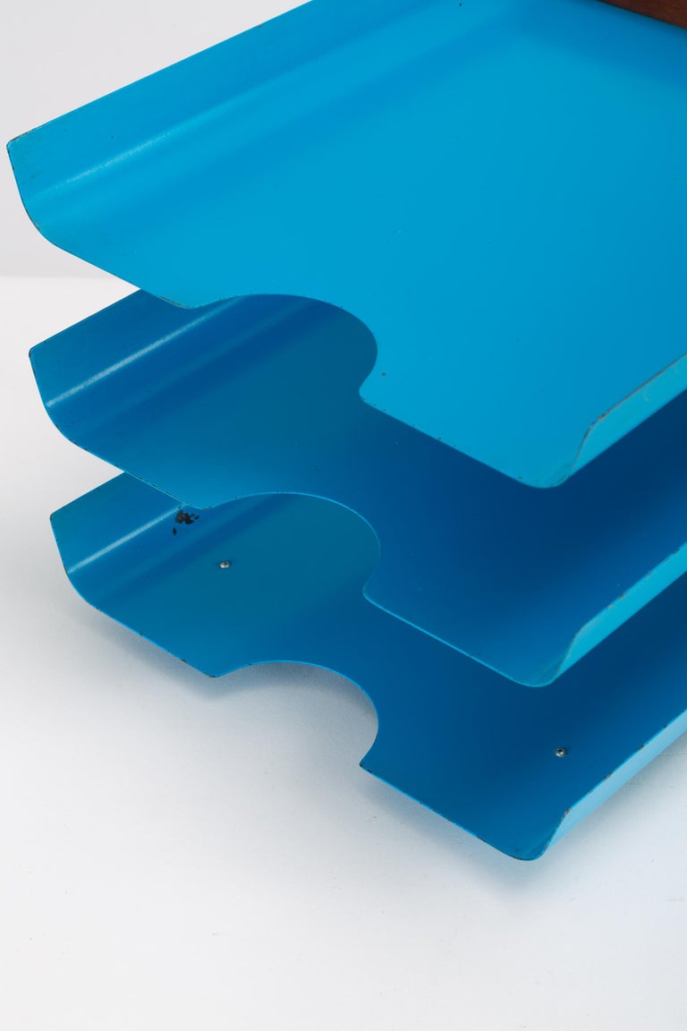 Peter Pepper Products ThreeTiered Paper Tray in Original Blue Enamel