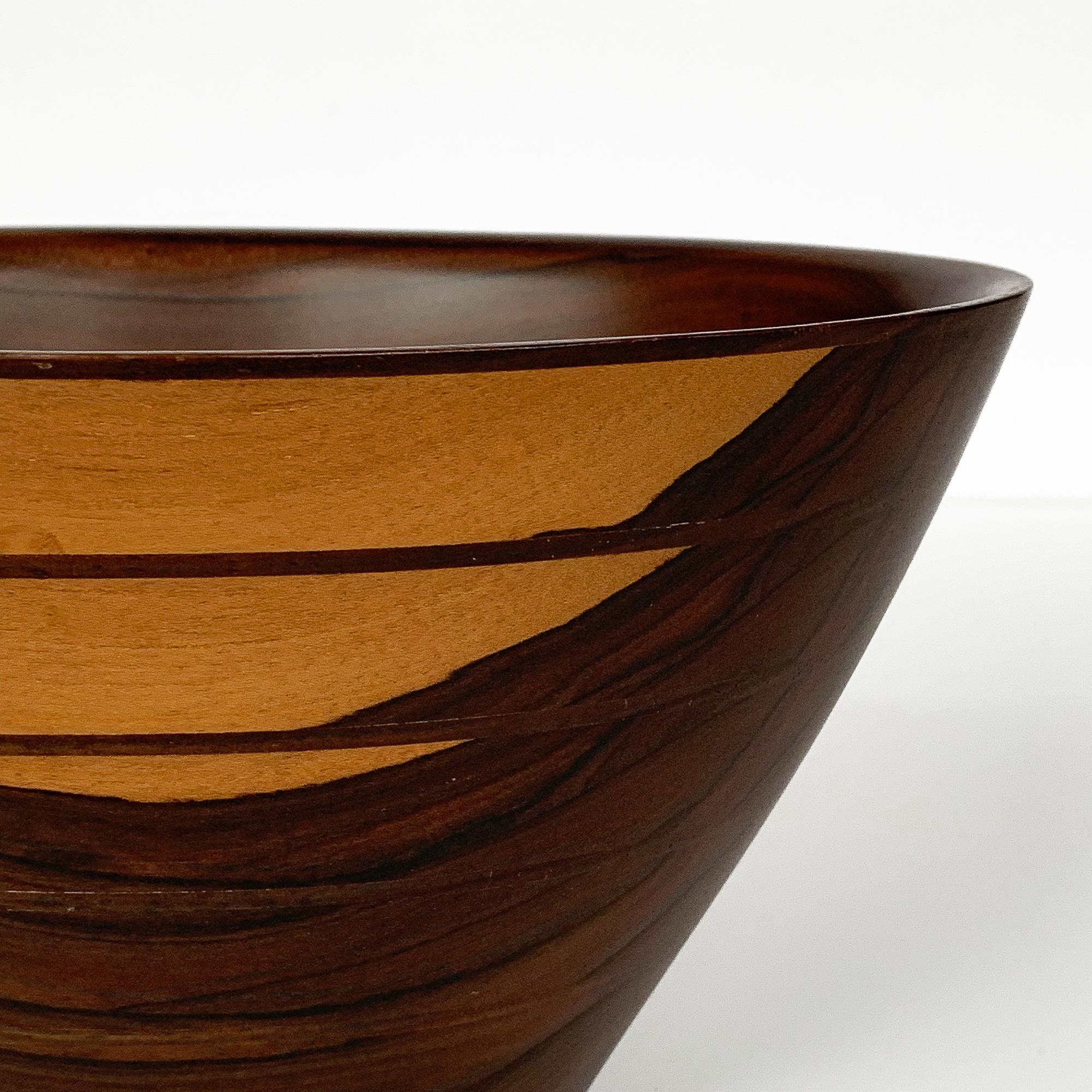 Peter Petrochko Carved Padauk and Ziricote Wood Bowl 7