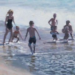 Peter Phillips - Huile contemporaine encadrée, vagues de mer sautantes