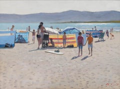 Peter Z. Phillips – Gerahmtes zeitgenössisches Ölgemälde, Sandbanks Beach