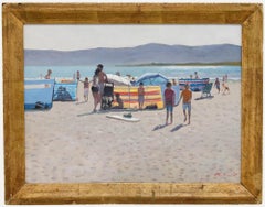 Peter Z. Phillips – Gerahmtes zeitgenössisches Ölgemälde, Sandbanks Beach