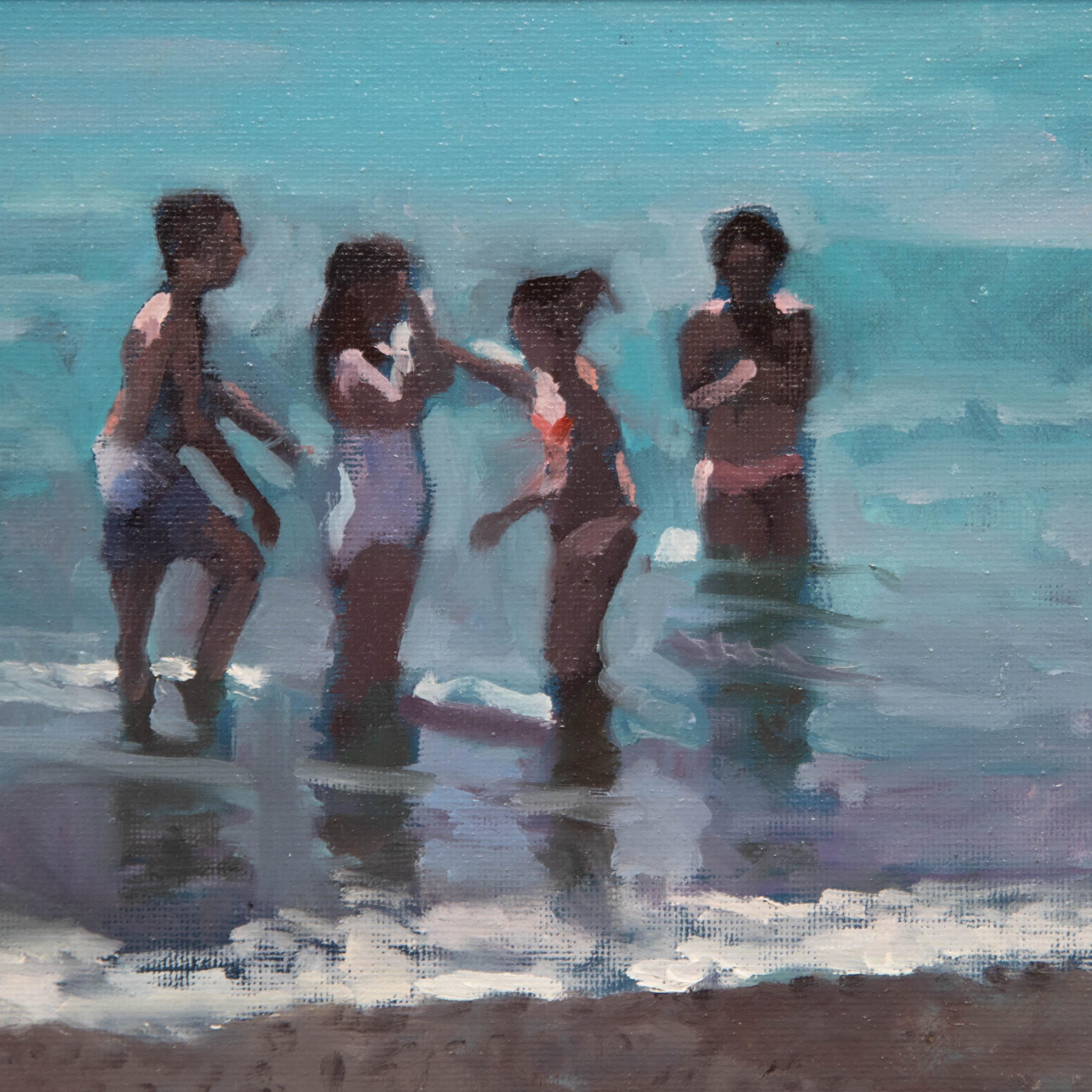 Peter Z. Phillips - Framed Contemporary Oil, Summer Swim For Sale 1