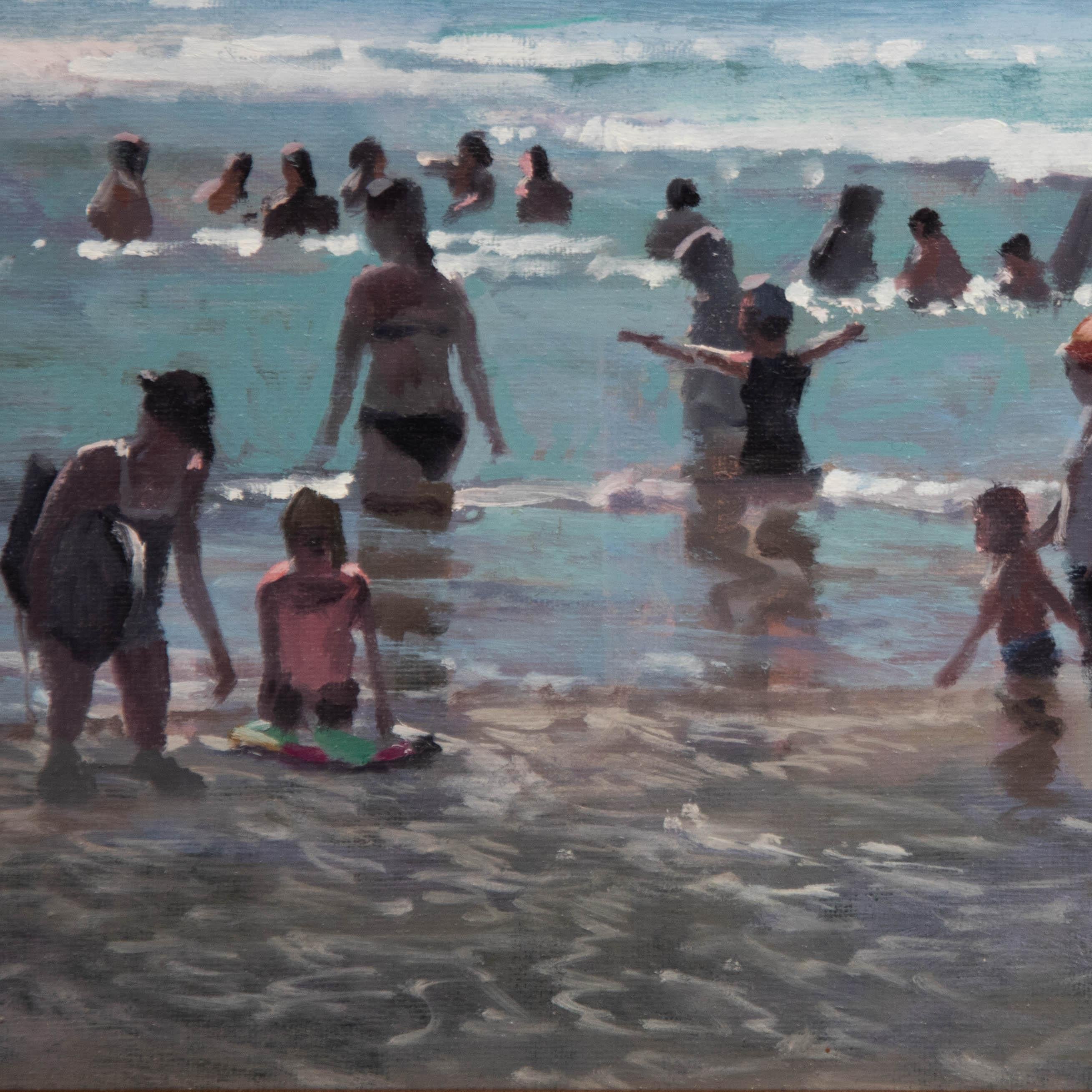 Peter Z. Phillips - Framed Contemporary Oil, Swimmers For Sale 1