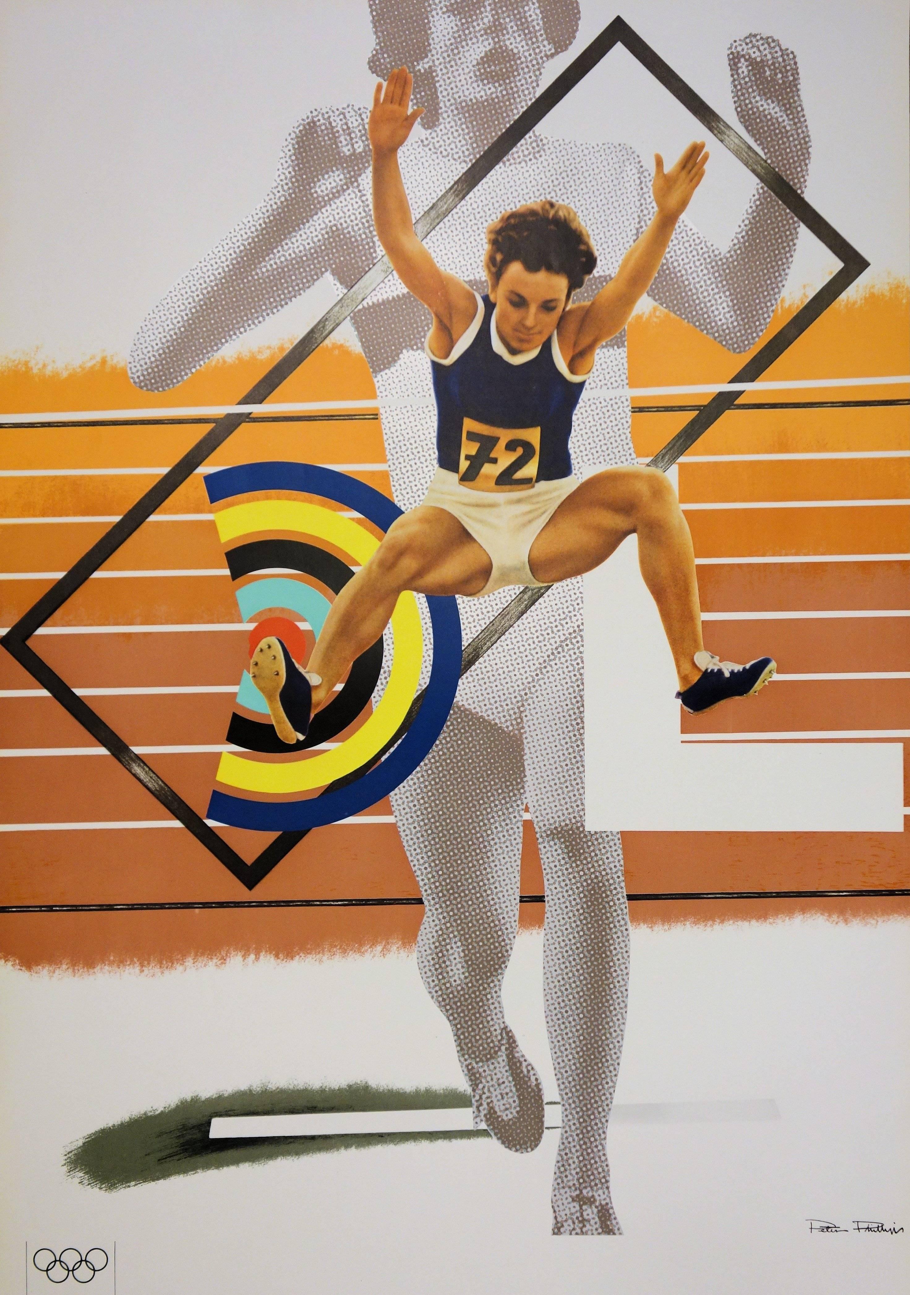Athletisme : plus haut, plus fort, plus fort - Lithographie (Jeux olympiques de Munich 1972) - Moderne Print par Peter Phillips