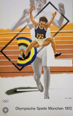 Athletisme : plus haut, plus fort, plus fort - Lithographie (Jeux olympiques de Munich 1972)