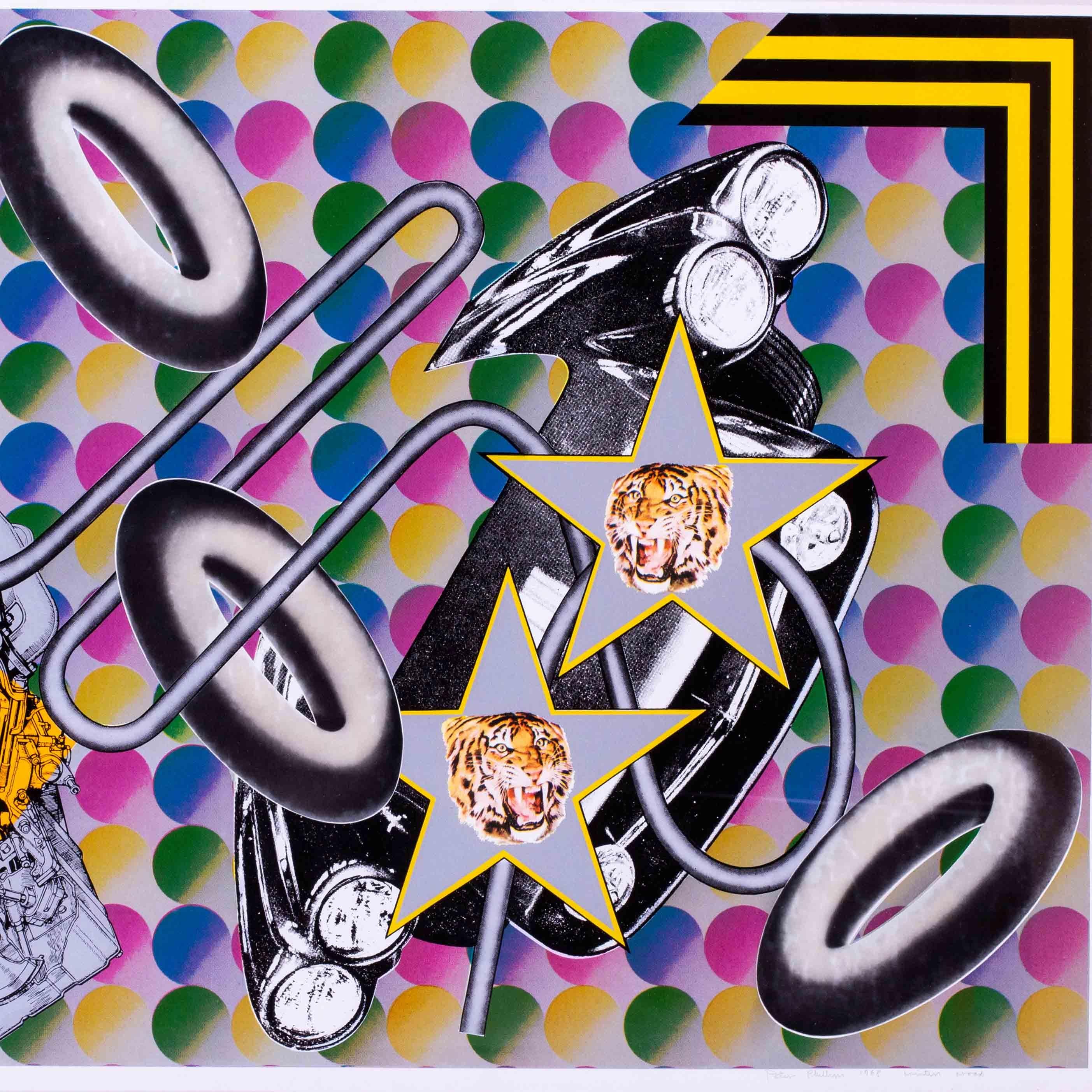 Serigrafía PopArt firmada y fechada por Peter Phillips, británico, 1968, neumática en venta 1
