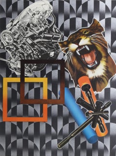 Tigre e motore, serigrafia Pop Art, di Peter Phillips 1971