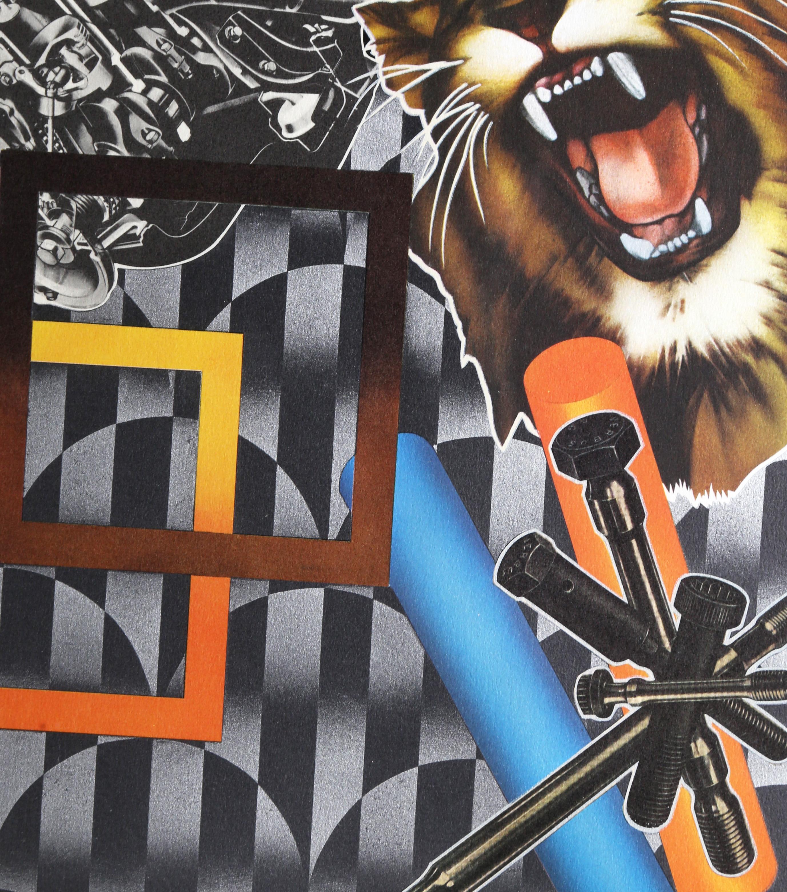 Tiger und Ingenieur, Pop-Art-Raumteilerdruck, von Peter Phillips 1971 im Angebot 3