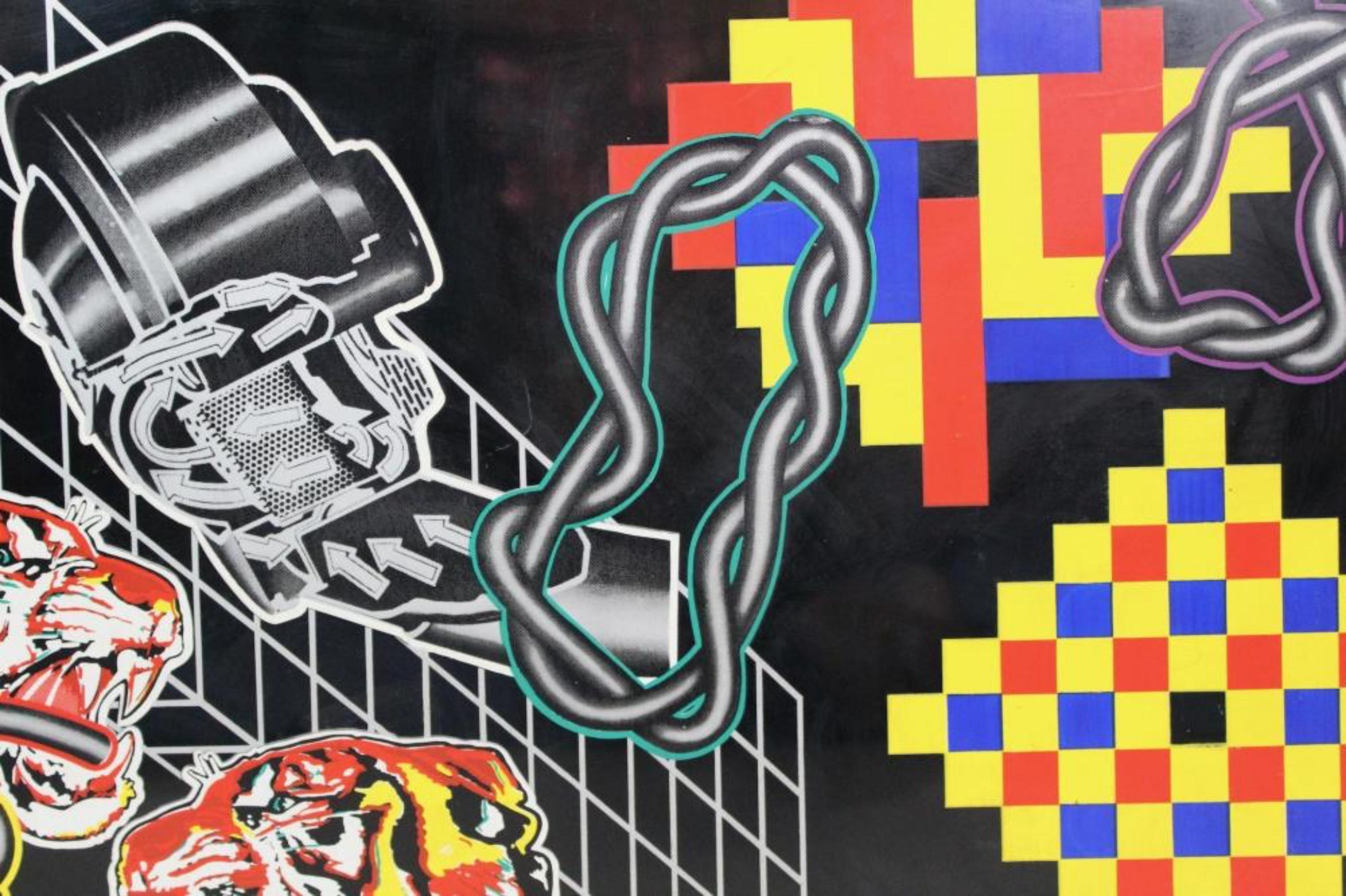 Tiger-Tiger, 3-D-Relief aus beeindruckendem Polystyrol, tief gezeichnet, Siebdruckt, Siebdruckt (Pop-Art), Mixed Media Art, von Peter Phillips