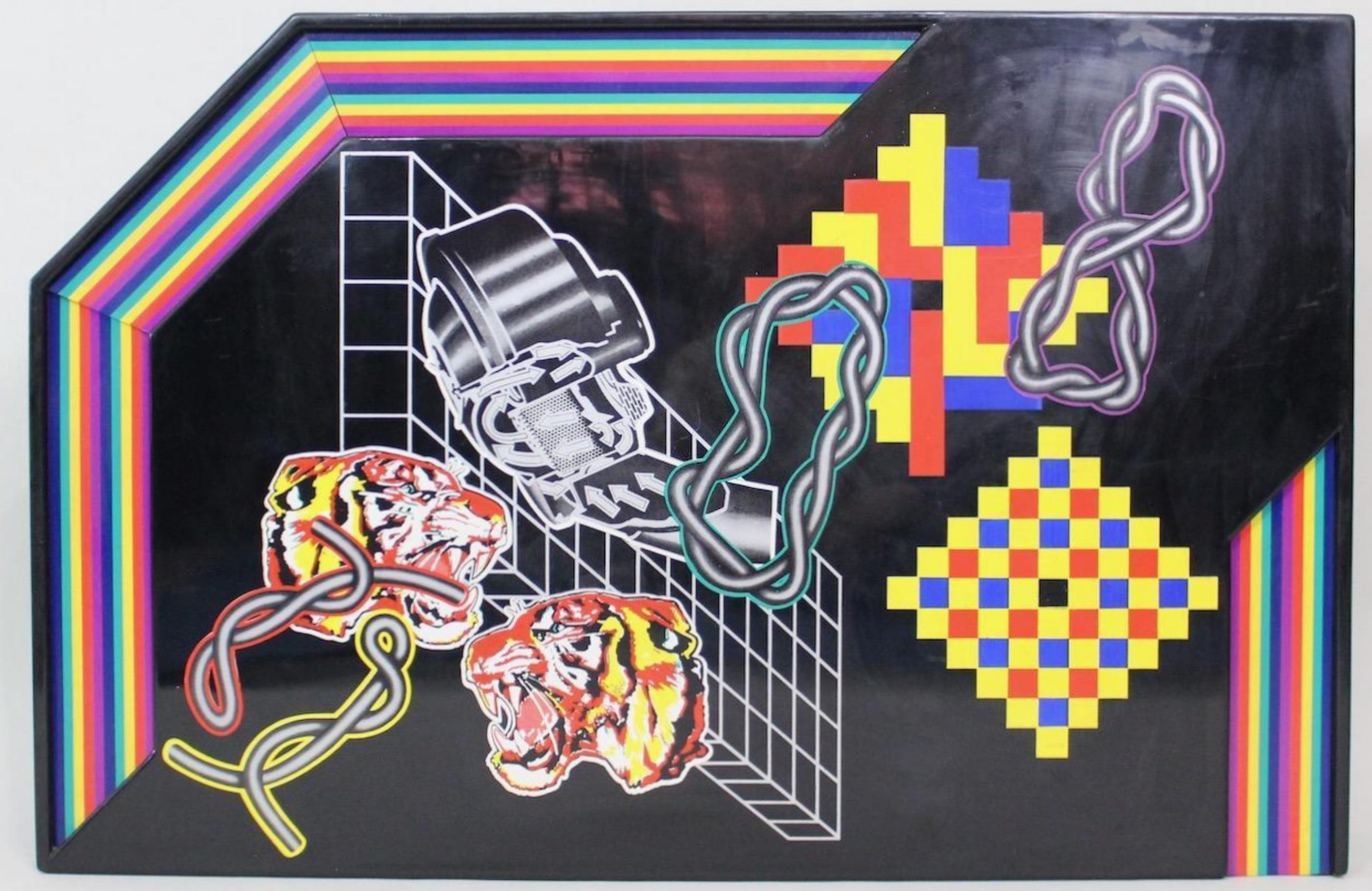 Tigre-Tigre, rilievo tridimensionale in polistirolo resistente agli urti, disegno profondo, serigrafia - Mixed Media Art di Peter Phillips