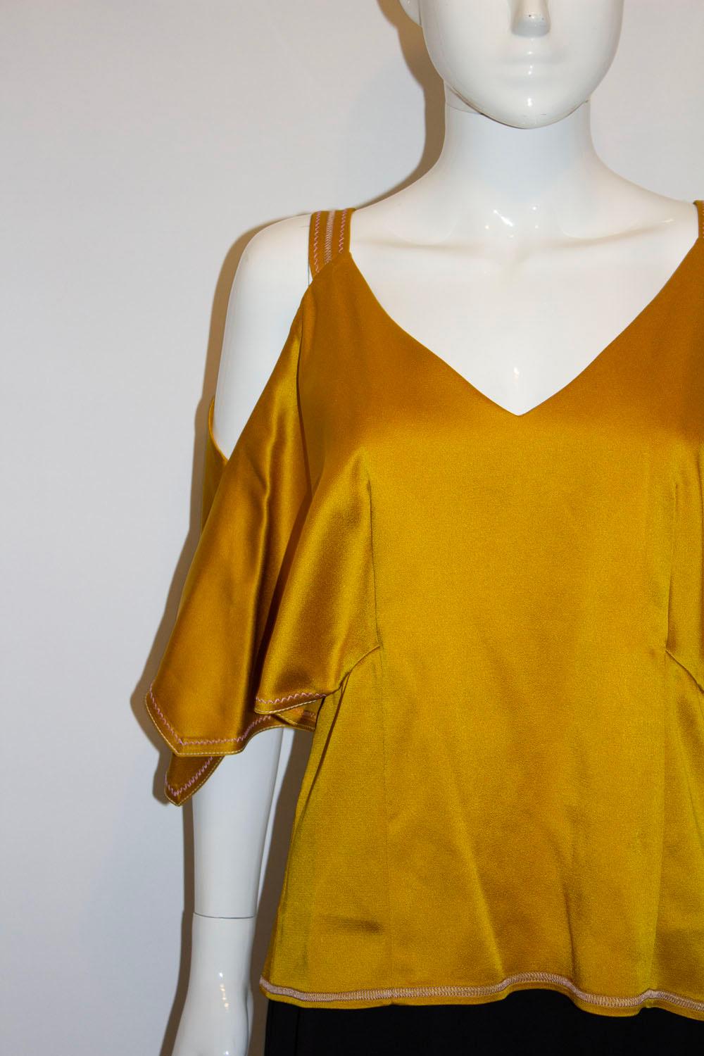 Women's Peter Pillotto Gold top with cutaway shoulders For Sale
