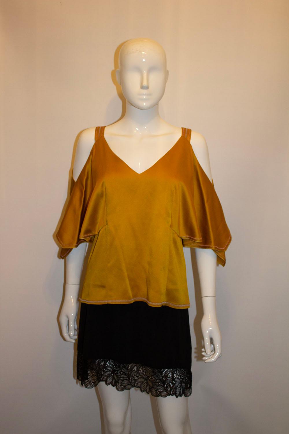 Peter Pillotto Gold top with cutaway shoulders For Sale 1
