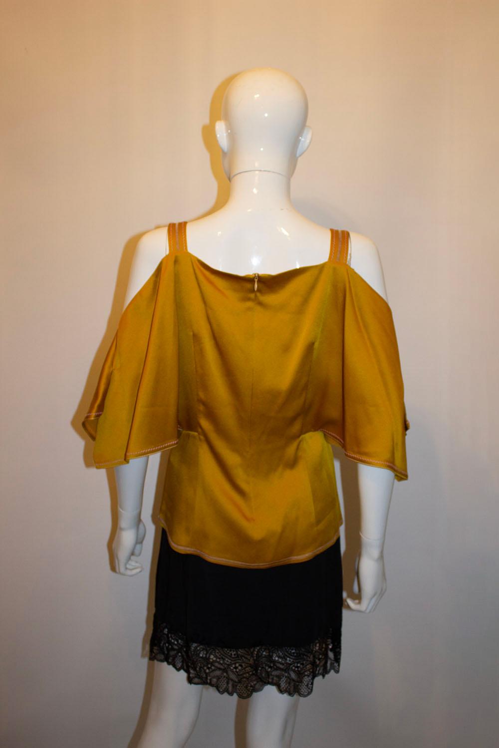 Peter Pillotto Gold top with cutaway shoulders For Sale 2