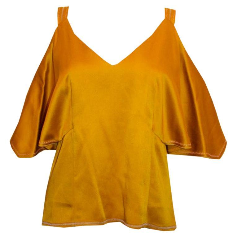 Peter Pillotto Gold top with cutaway shoulders For Sale