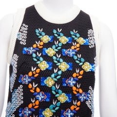 PETER PILOTTO 2013 Mini robe en maille ornée de perles Runway UK8 S