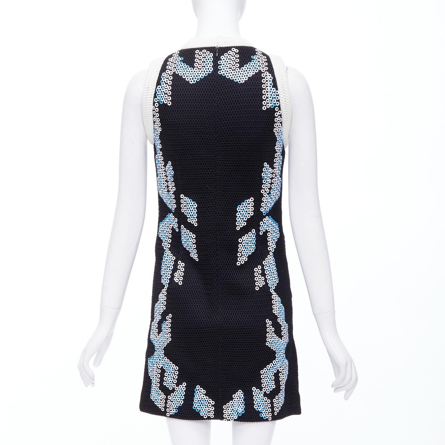 Women's PETER PILOTTO 2013  Runway bead embellished mesh mini dress UK8 S For Sale