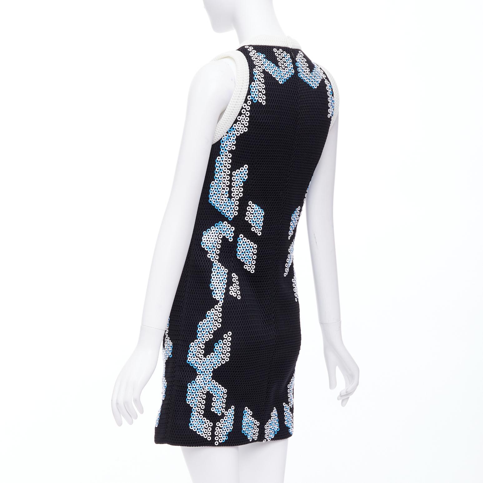 PETER PILOTTO 2013  Runway bead embellished mesh mini dress UK8 S For Sale 1