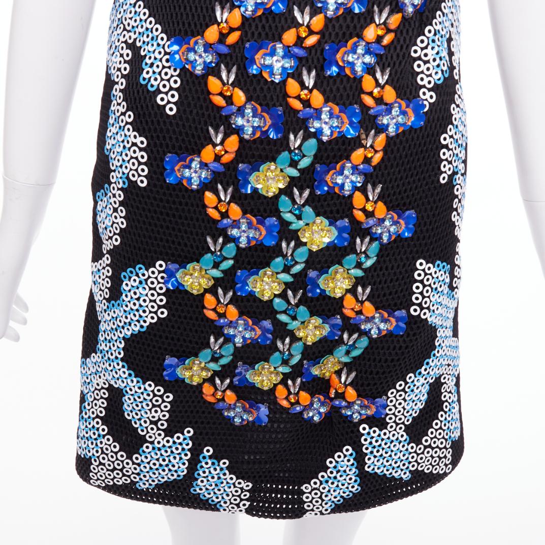 PETER PILOTTO 2013  Runway bead embellished mesh mini dress UK8 S For Sale 2