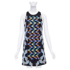 PETER PILOTTO 2013 Mini robe en maille ornée de perles Runway UK8 S