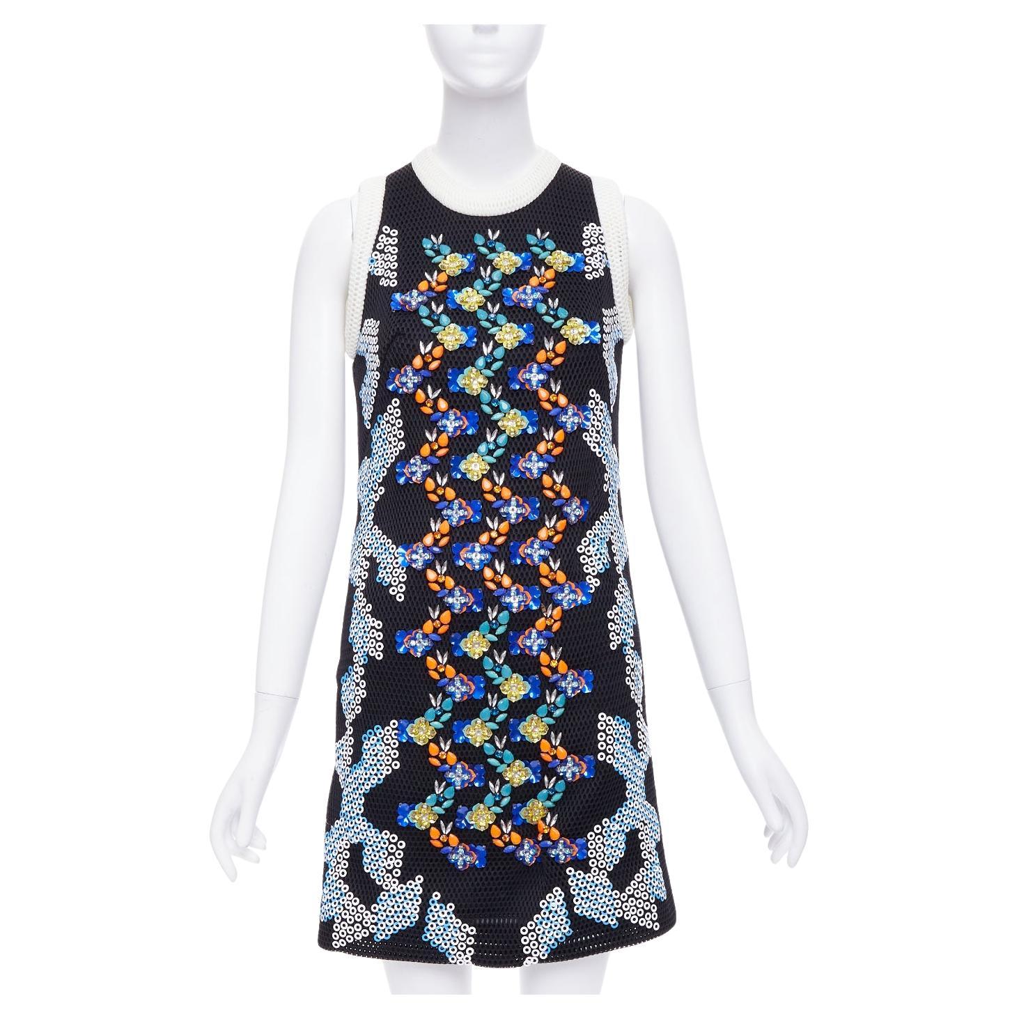 PETER PILOTTO 2013  Runway bead embellished mesh mini dress UK8 S For Sale