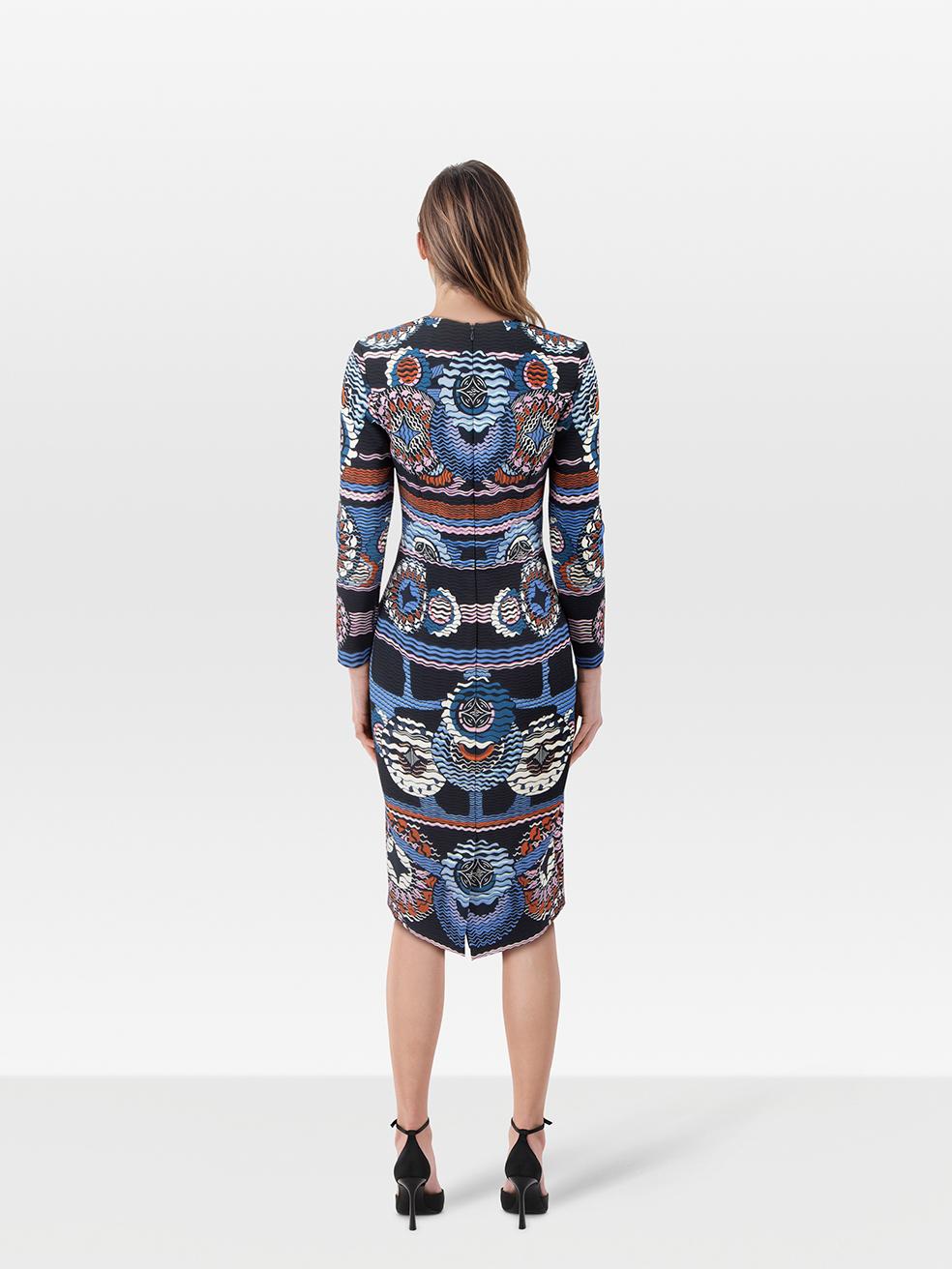 CONDITION is Very good. Minimal wear to the dress is evident. Scratching to the centre back zipper pull. Small tear to the lining on the centre back vent on this used Peter Pilotto designer resale item.
 
 
 
 Details
 
 
 Multicolour- blue tone
 
