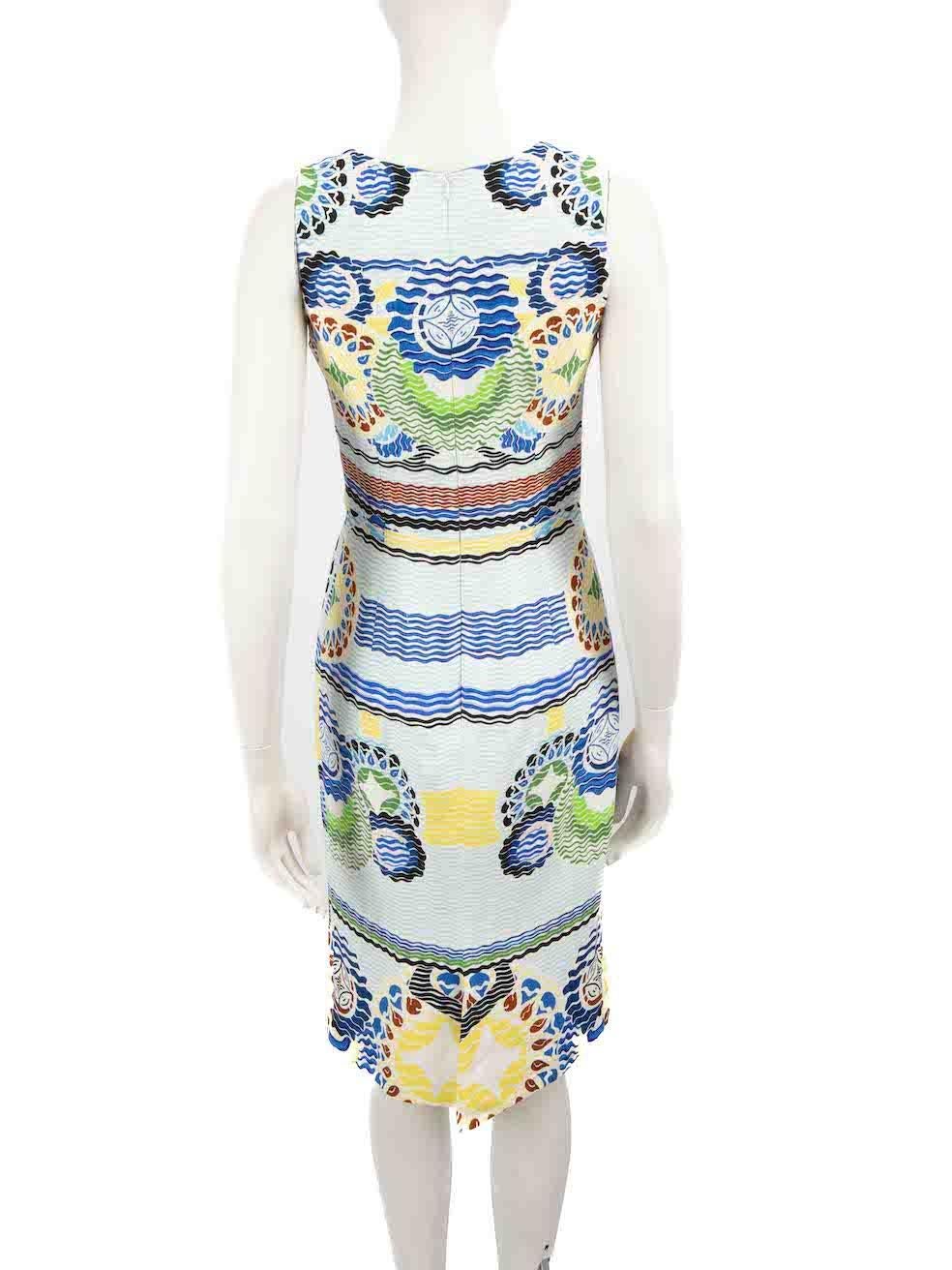 Peter Pilotto Abstract Print Midi Sleeveless Dress Size M In Excellent Condition For Sale In London, GB