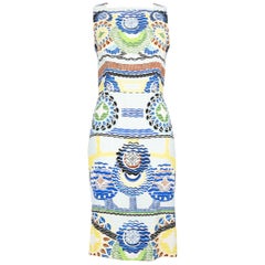 Peter Pilotto, abito midi senza maniche con stampa astratta, taglia M.