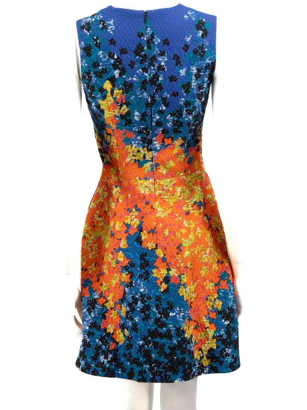 Peter Pilotto Abstract Print Textured Mini Dress Size XS In Good Condition For Sale In London, GB