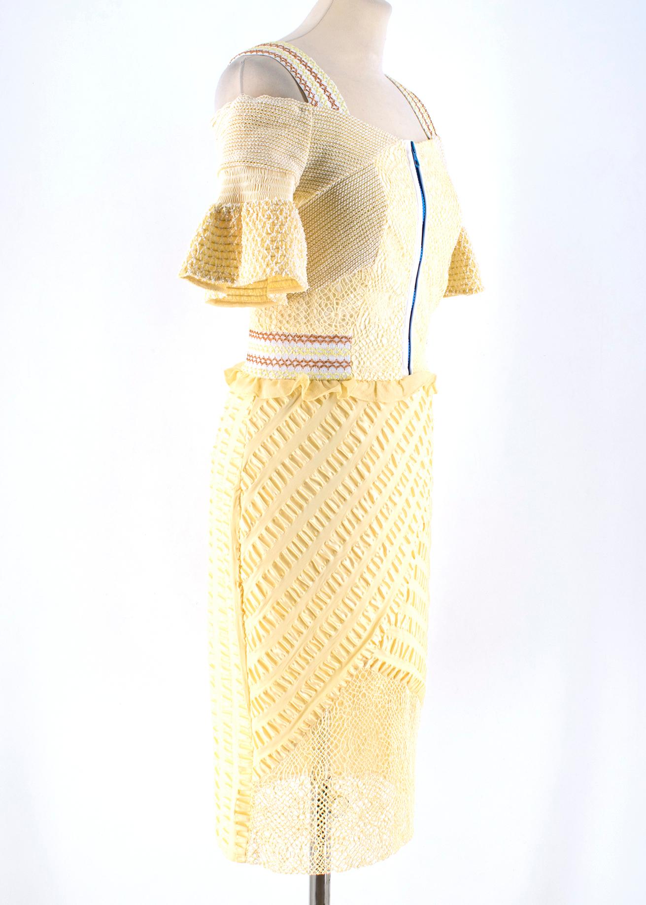 White Peter Pilotto Amozon Selene Off-Shoulder Lace Dress UK 8