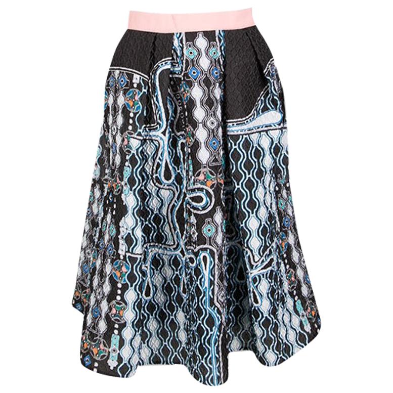 Peter Pilotto Striped Metallic Silk-Blend Chiffon Maxi Skirt at 1stDibs
