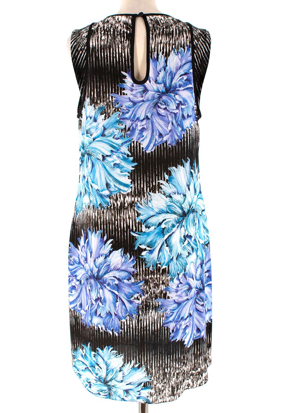 blue floral shift dress