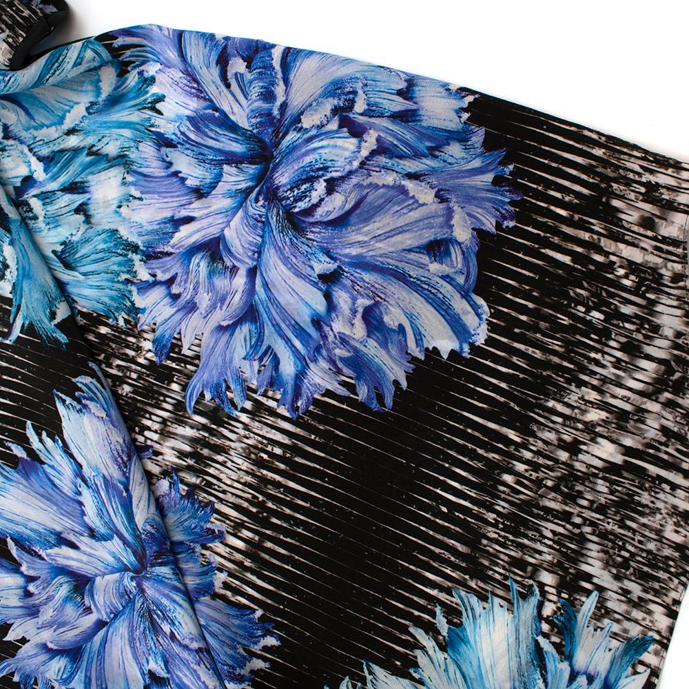 Peter Pilotto Black & Blue Floral Print Shift Dress - Size US 8 1